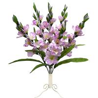 67cm Satin Gladiolus Bush X 6 with 12 Shiny Leaves